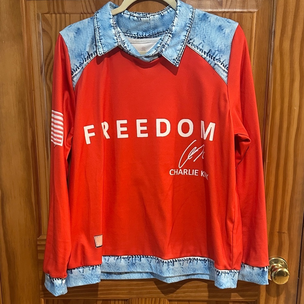 Red and Blue Freedom woman Shirt